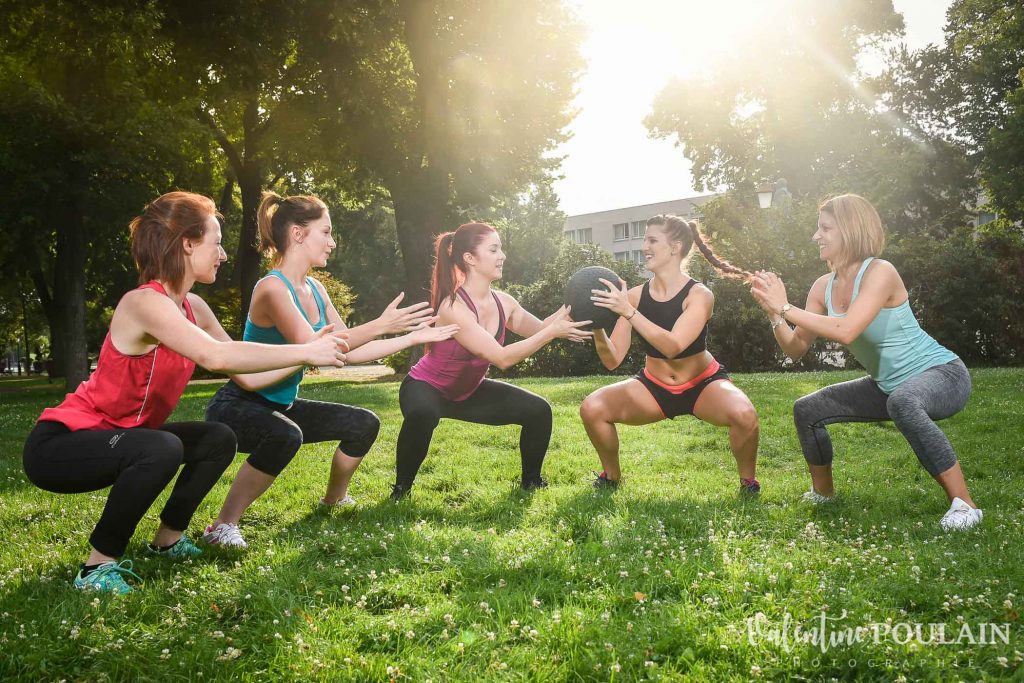 Shooting coaching fitness girls salutations squats