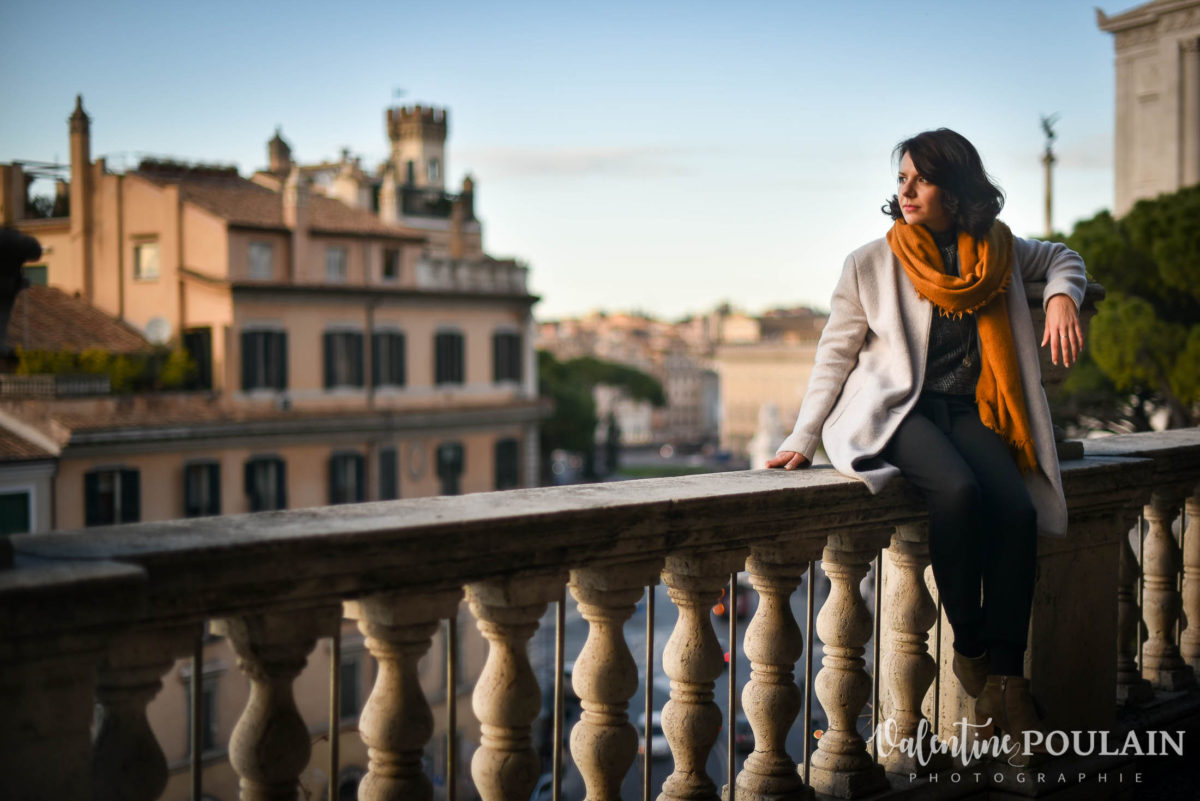 Shooting portrait Silvene Rome Créatrice balcon