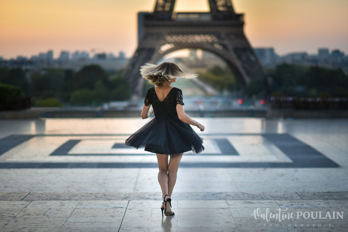 Shooting photo portrait Paris - Valentine Poulain robe noire