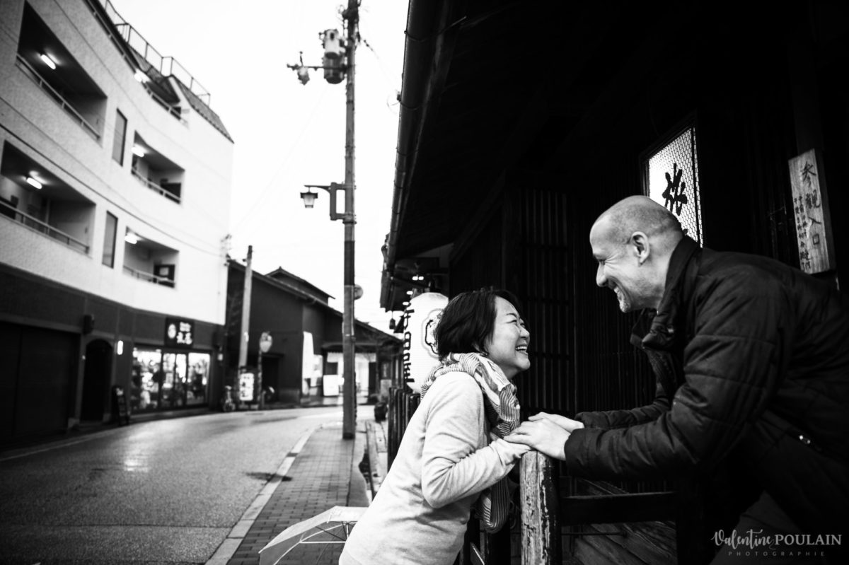 Kyoto couple Japon n&b