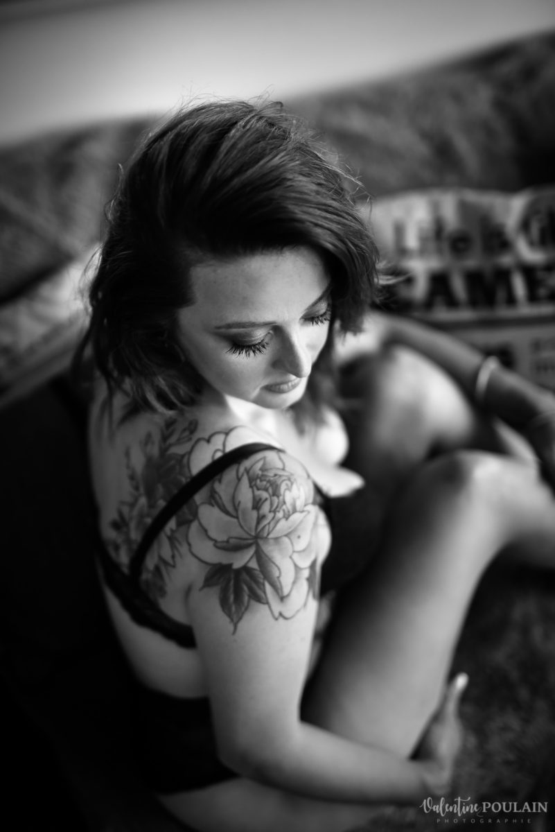 Shooting Portrait femme Michaelle - Valentine Poulain noir et blanc