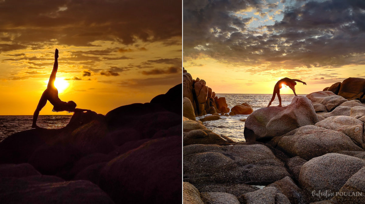 Shooting pole dance Corse Portrait - Valentine Poulain sunset