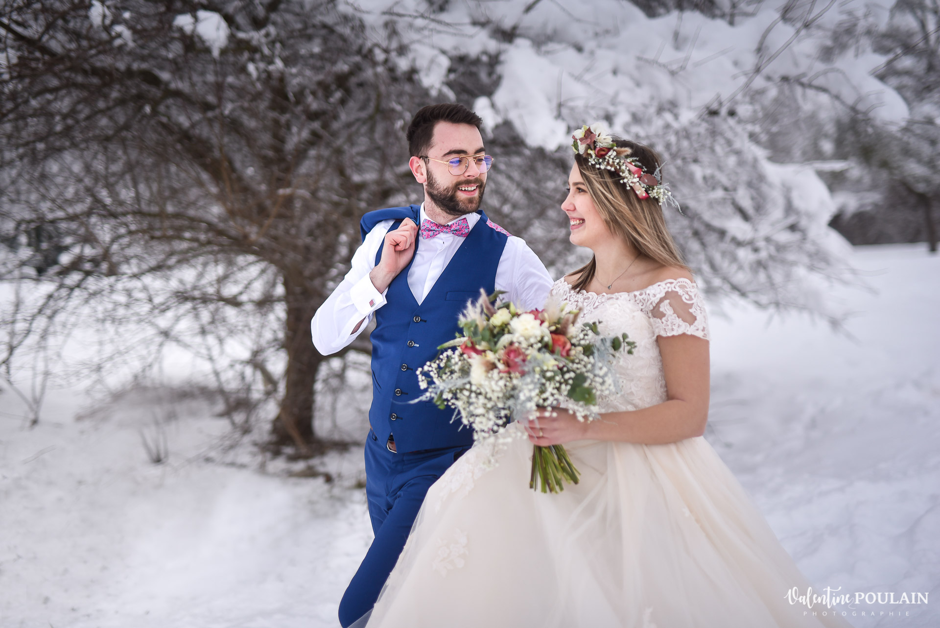 Photo mariage neige hiver - Valentine Poulain regard